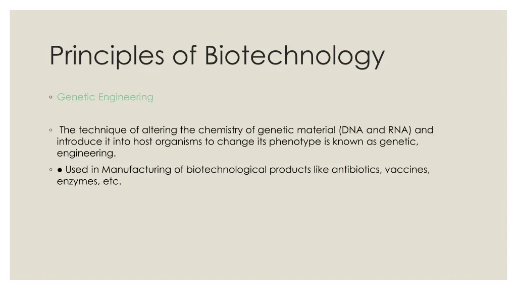 principles of biotechnology