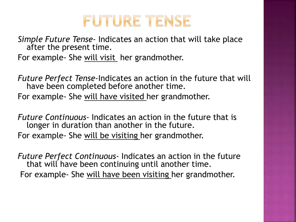 future tense