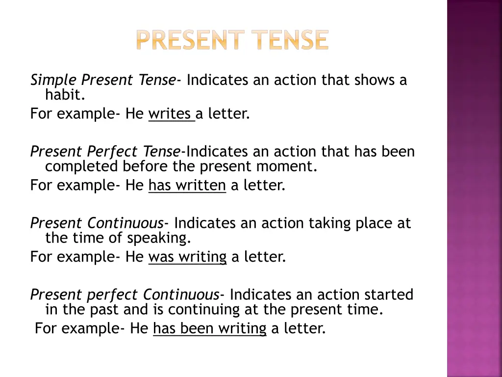 present tense