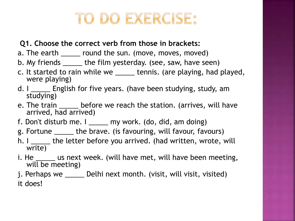 to do exercise