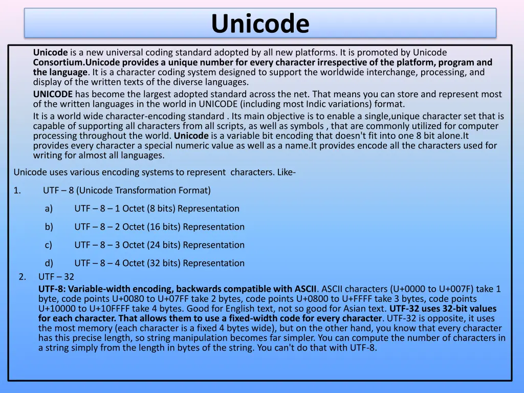 unicode