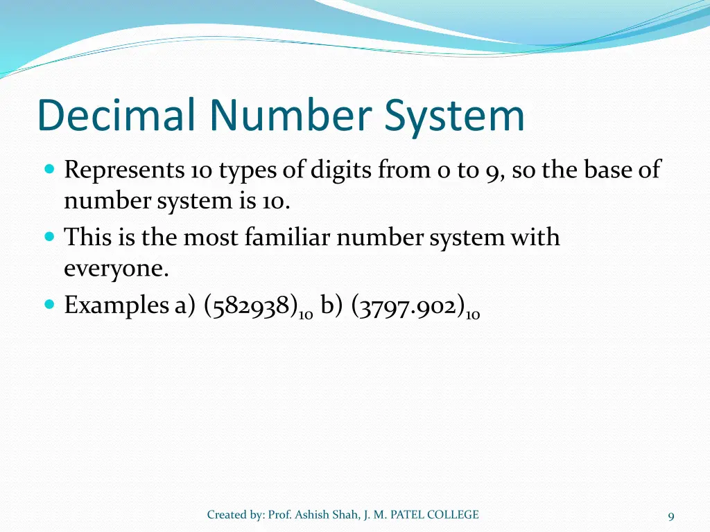 decimal number system