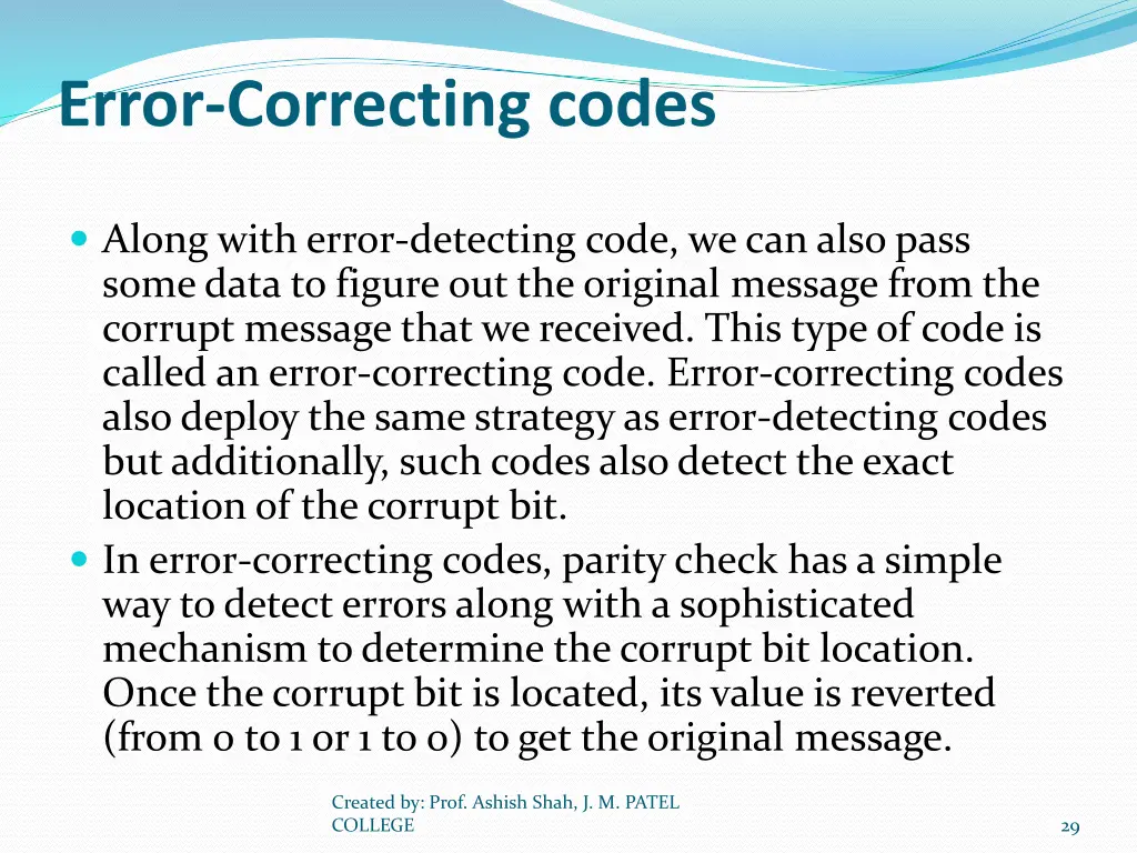 error correcting codes