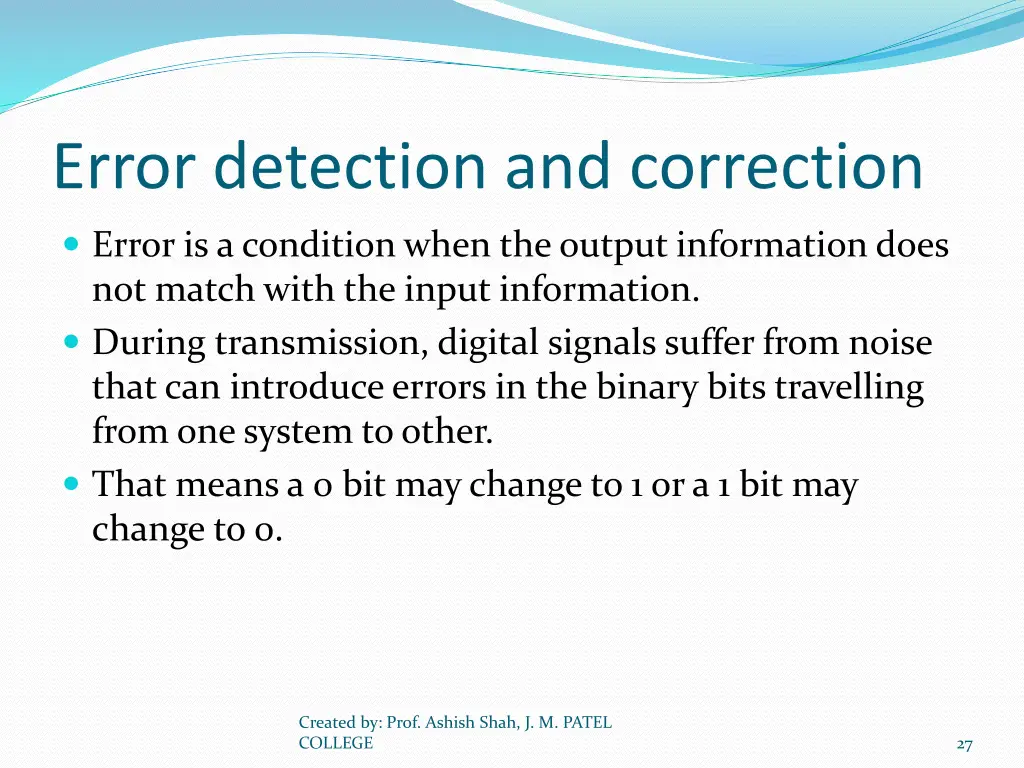 error detection and correction