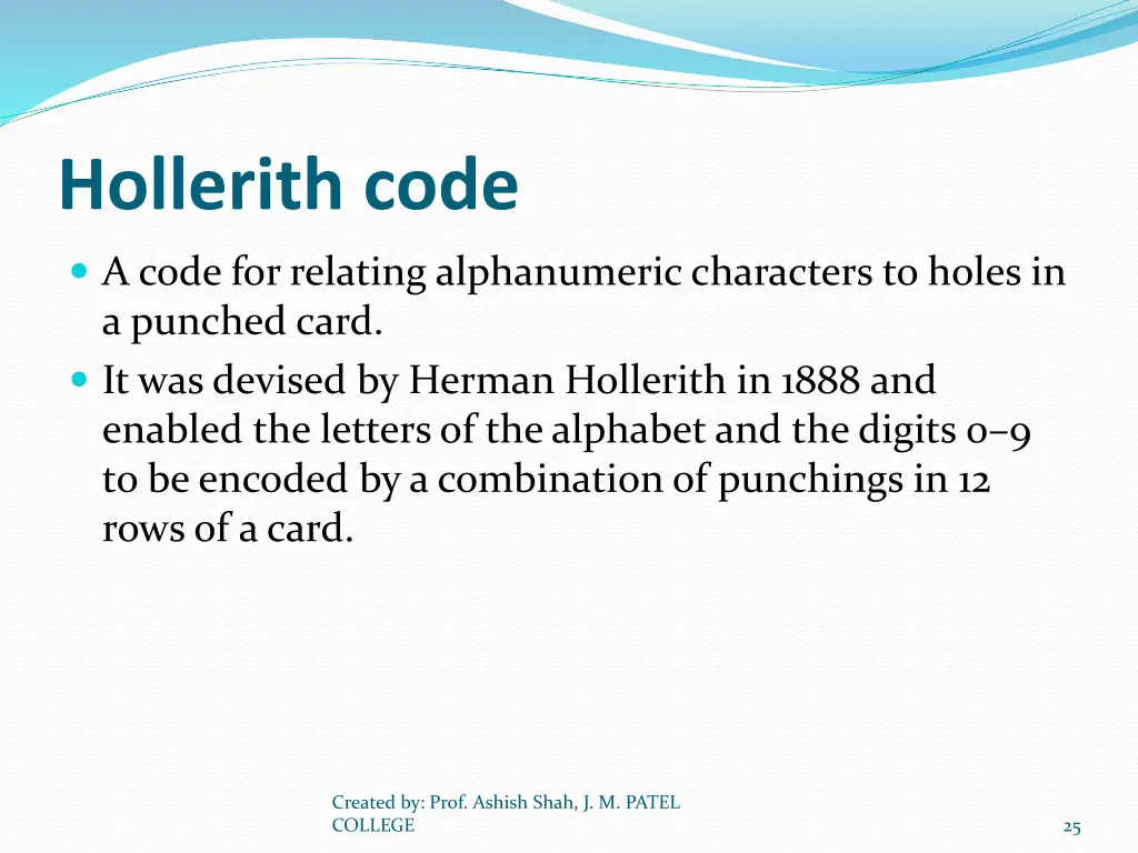 hollerith code