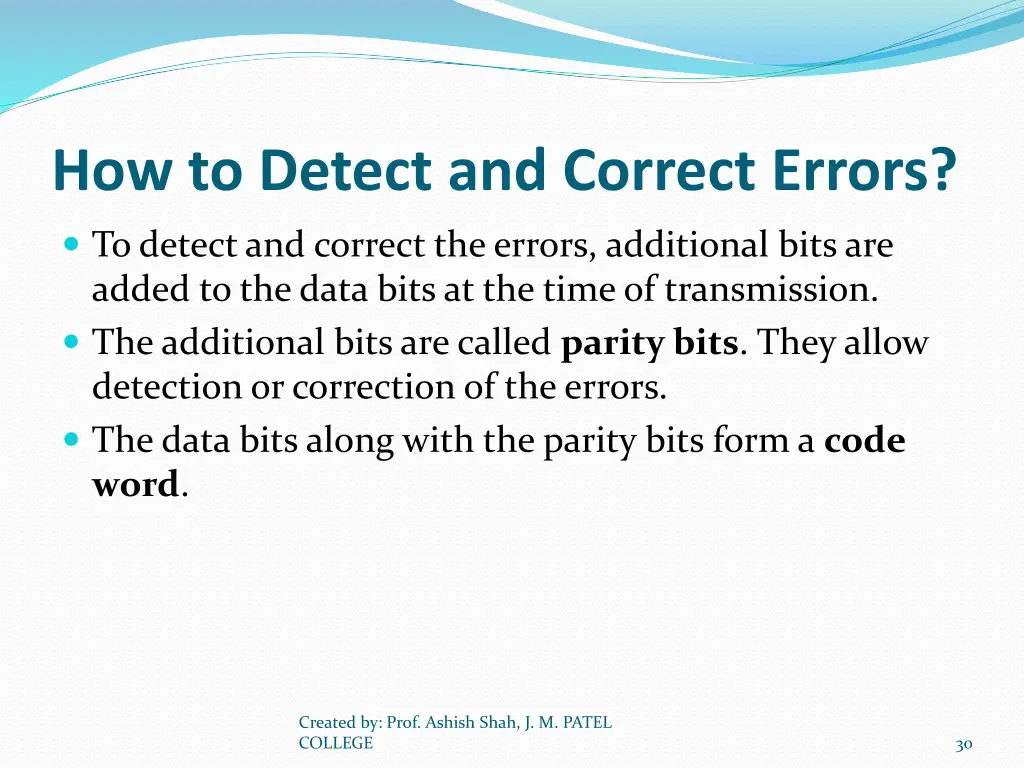 how to detect and correct errors