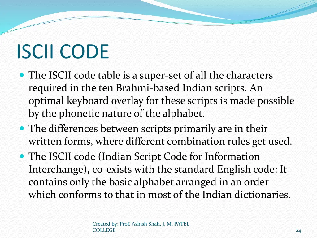 iscii code 1