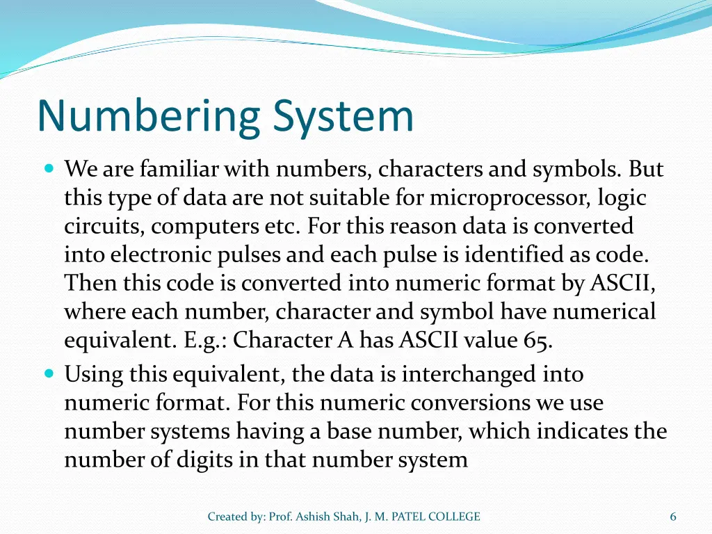 numbering system