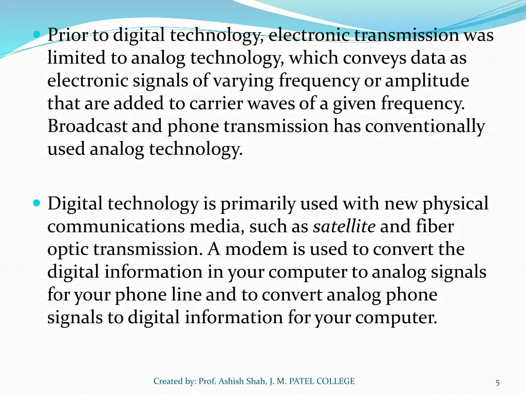 prior to digital technology electronic