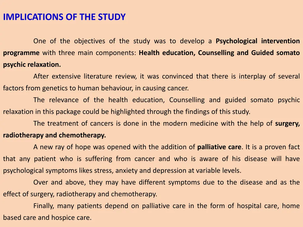 implications of the study