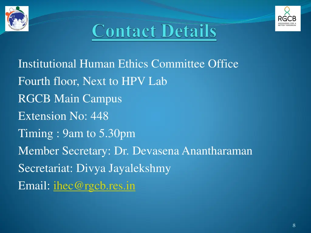 institutional human ethics committee office