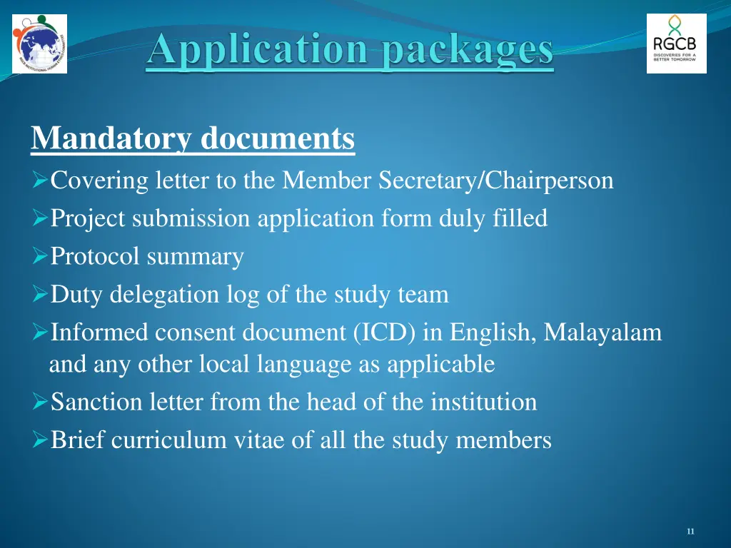 mandatory documents covering letter to the member