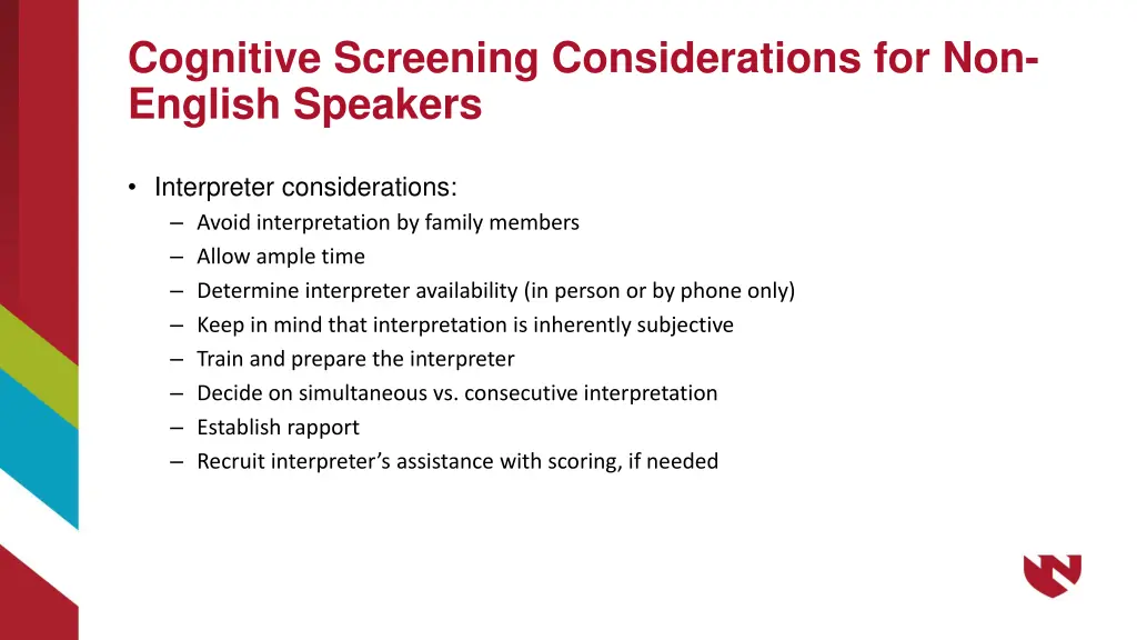 cognitive screening considerations 2