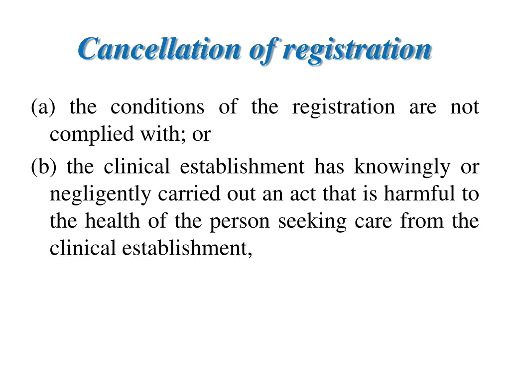 cancellation of registration