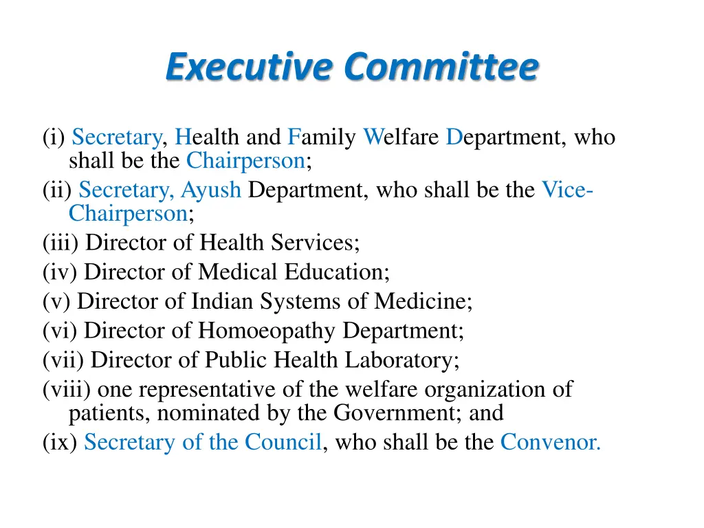 executive committee