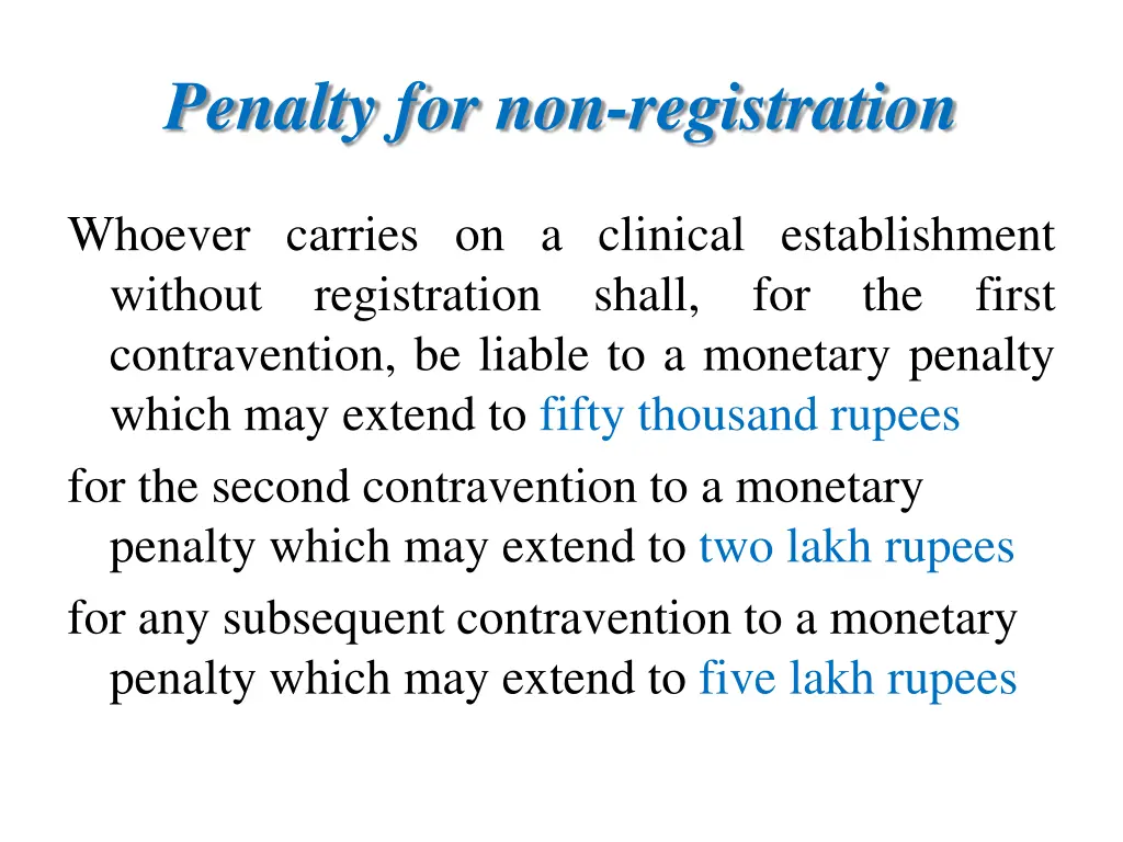 penalty for non registration