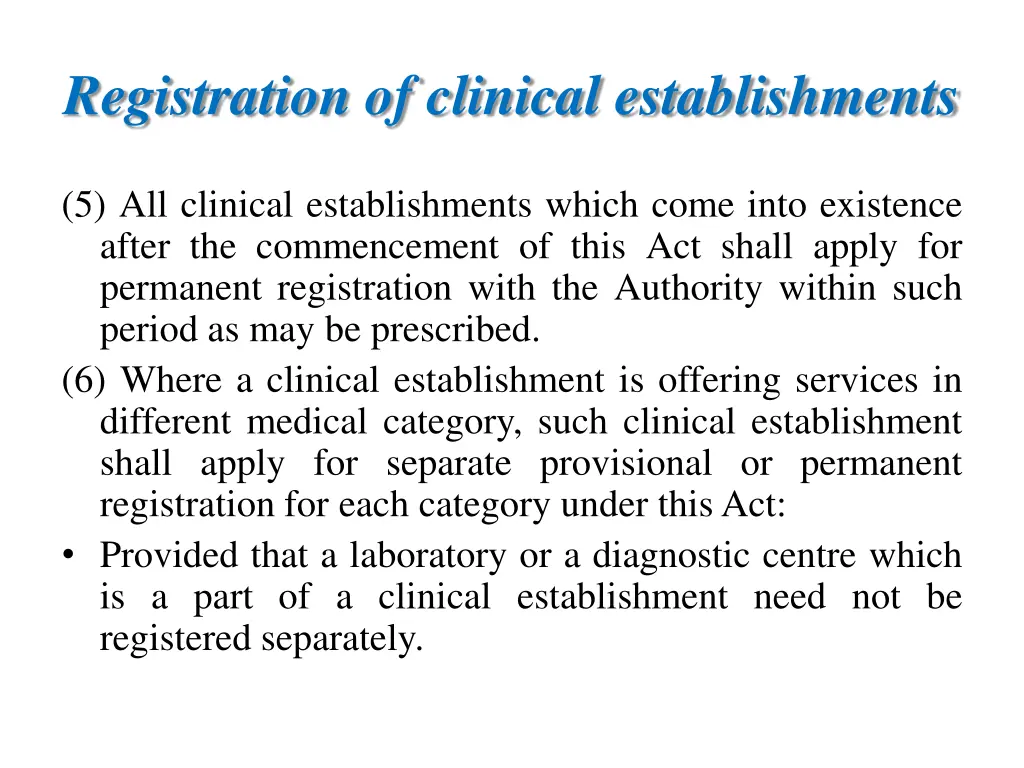 registration of clinical establishments 1