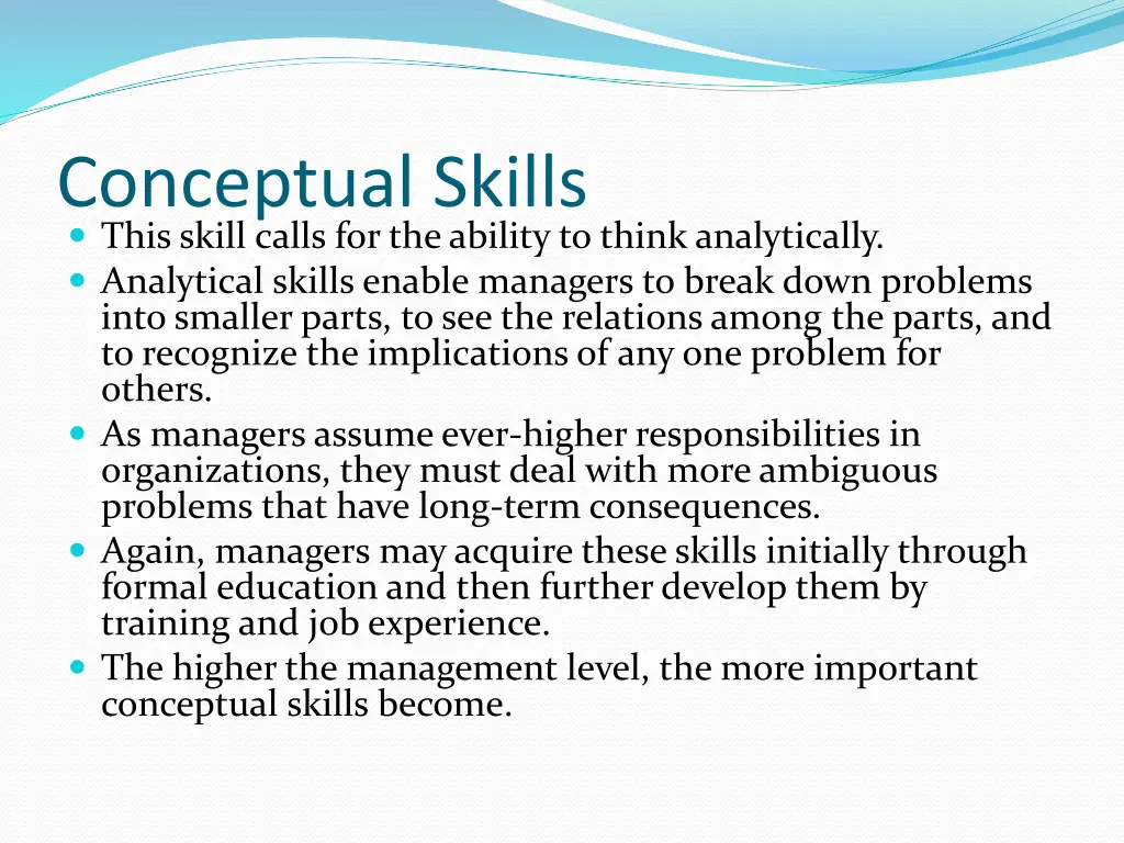 conceptual skills this skill calls