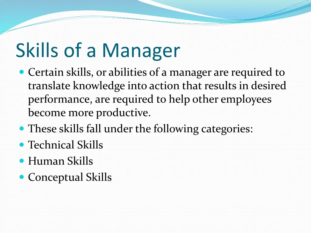 skills of a manager certain skills or abilities