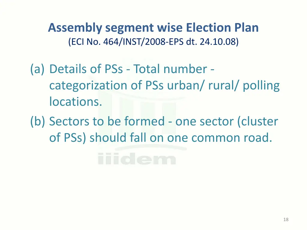 assembly segment wise election plan