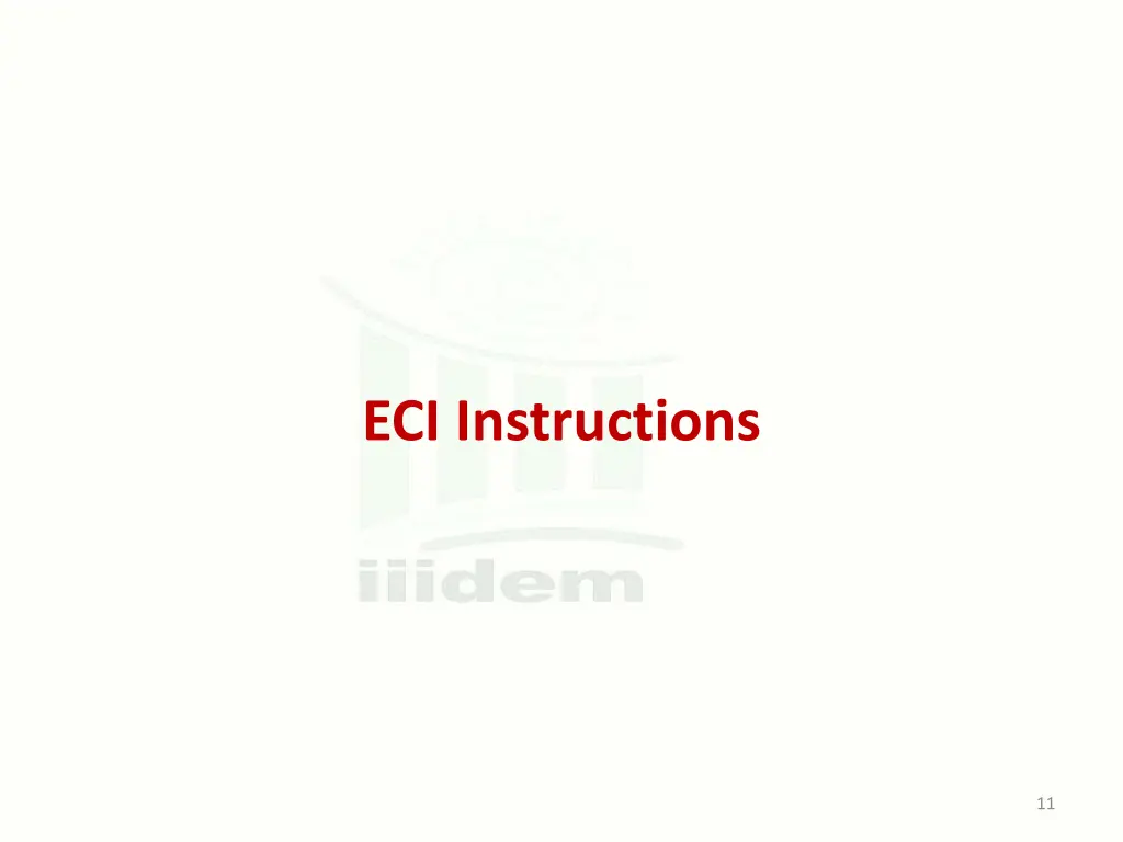 eci instructions