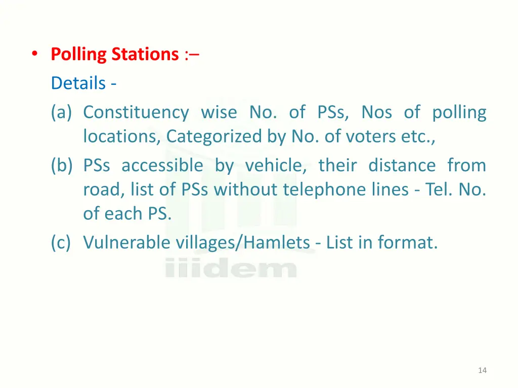 polling stations details a constituency wise