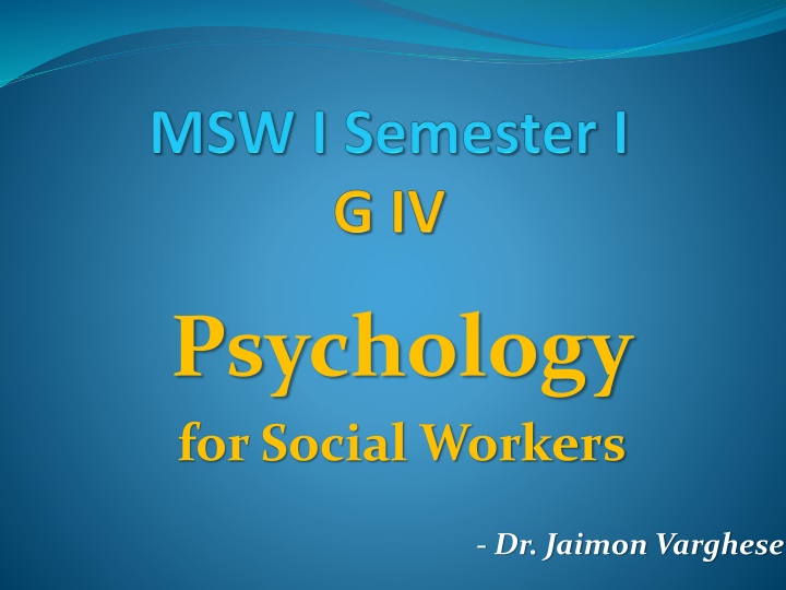 psychology for social workers