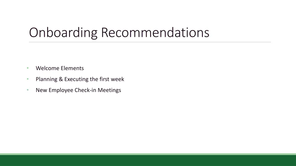 onboarding recommendations