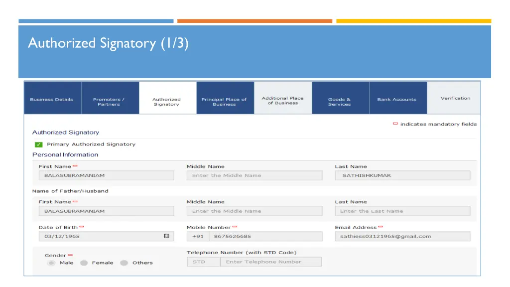 authorized signatory 1 3