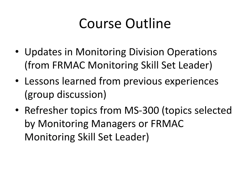 course outline