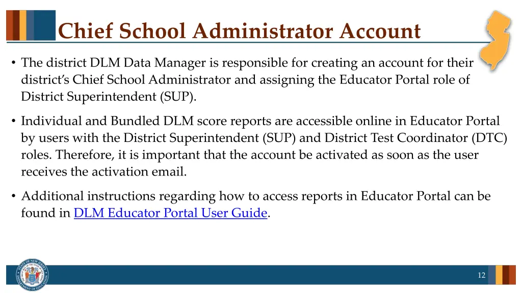 chief school administrator account