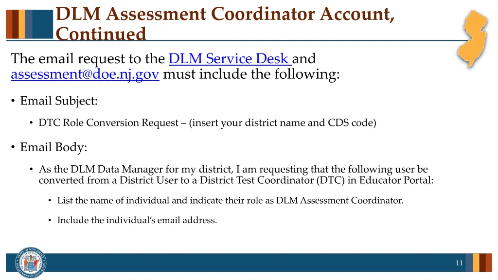 dlm assessment coordinator account continued