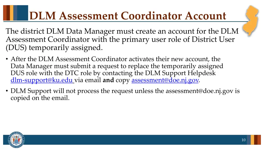 dlm assessment coordinator account