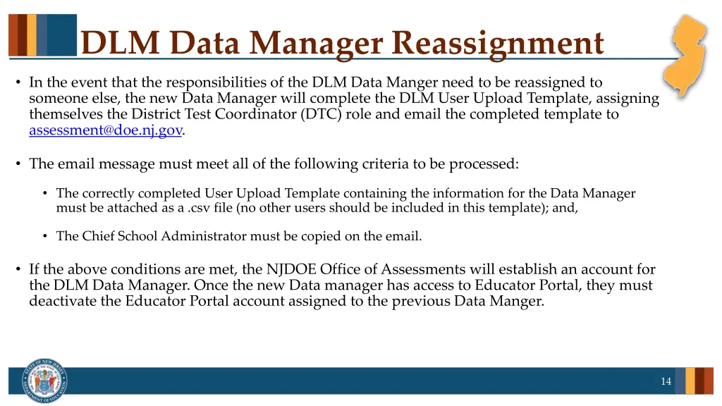 dlm data manager reassignment