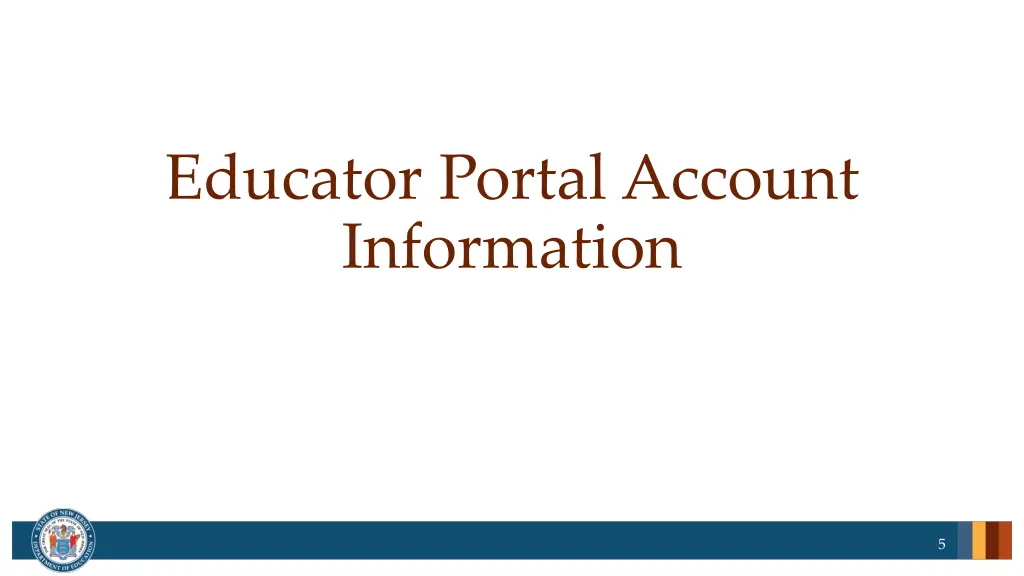 educator portal account information