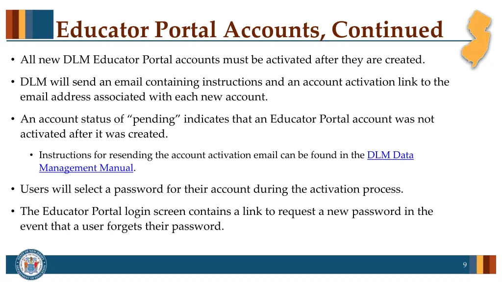 educator portal accounts continued