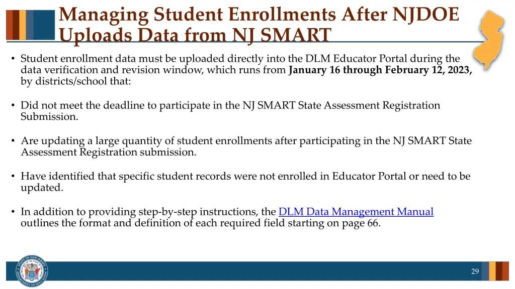 managing student enrollments after njdoe uploads