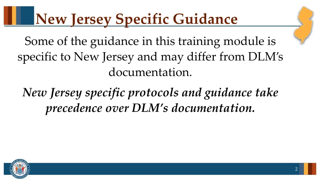 new jersey specific guidance