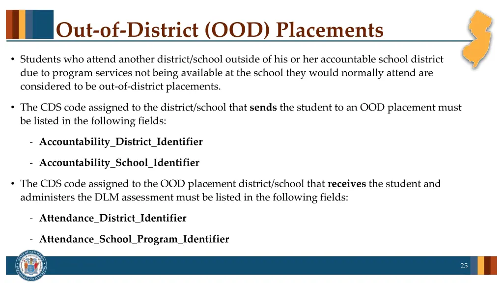 out of district ood placements