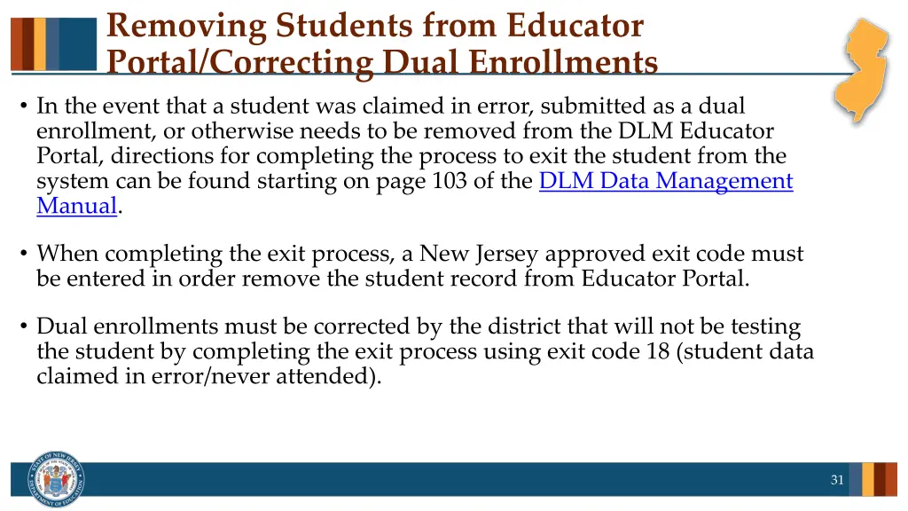 removing students from educator portal correcting