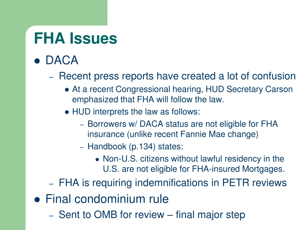 fha issues