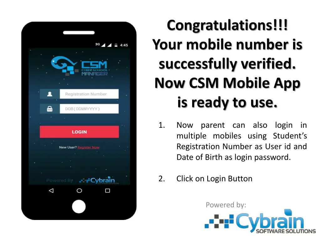 congratulations your mobile number