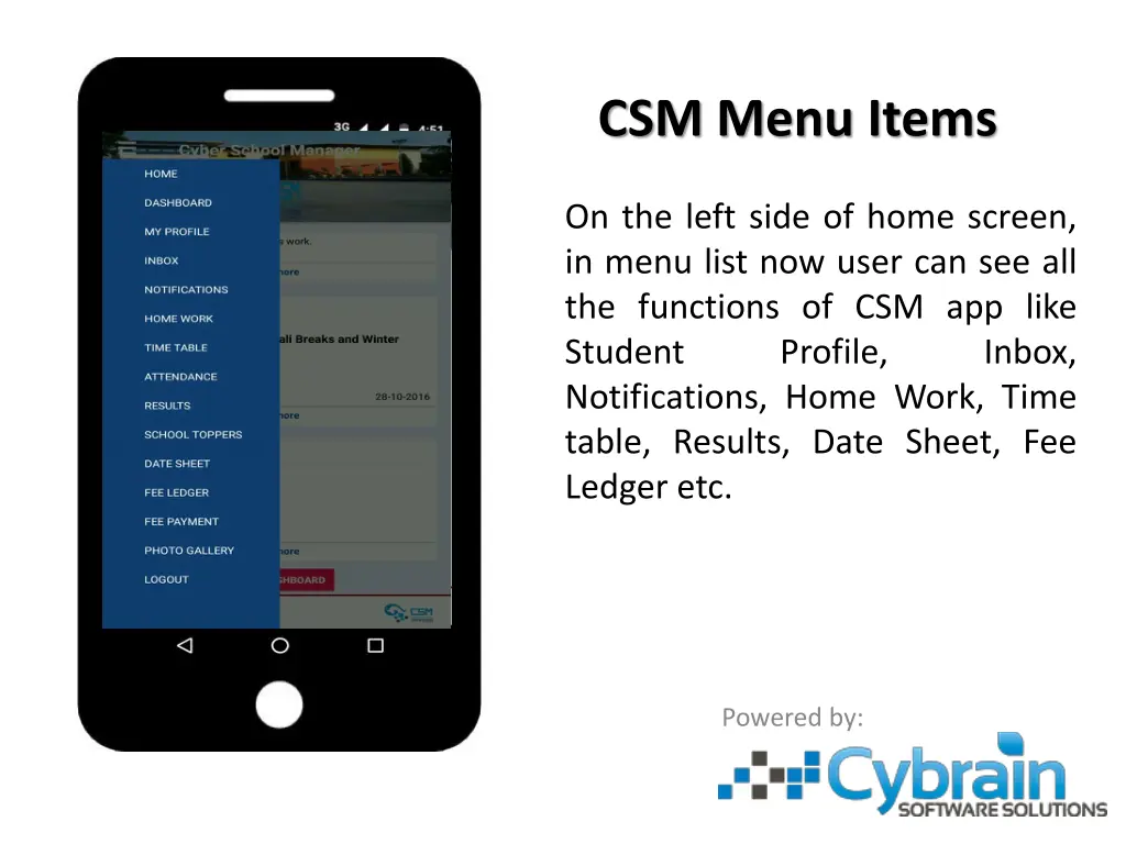 csm menu items