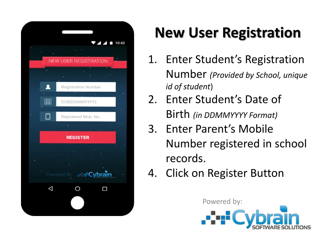 new user registration