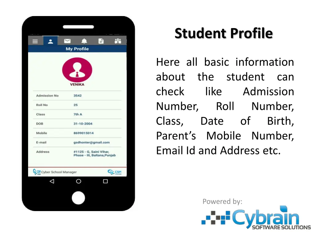 student profile