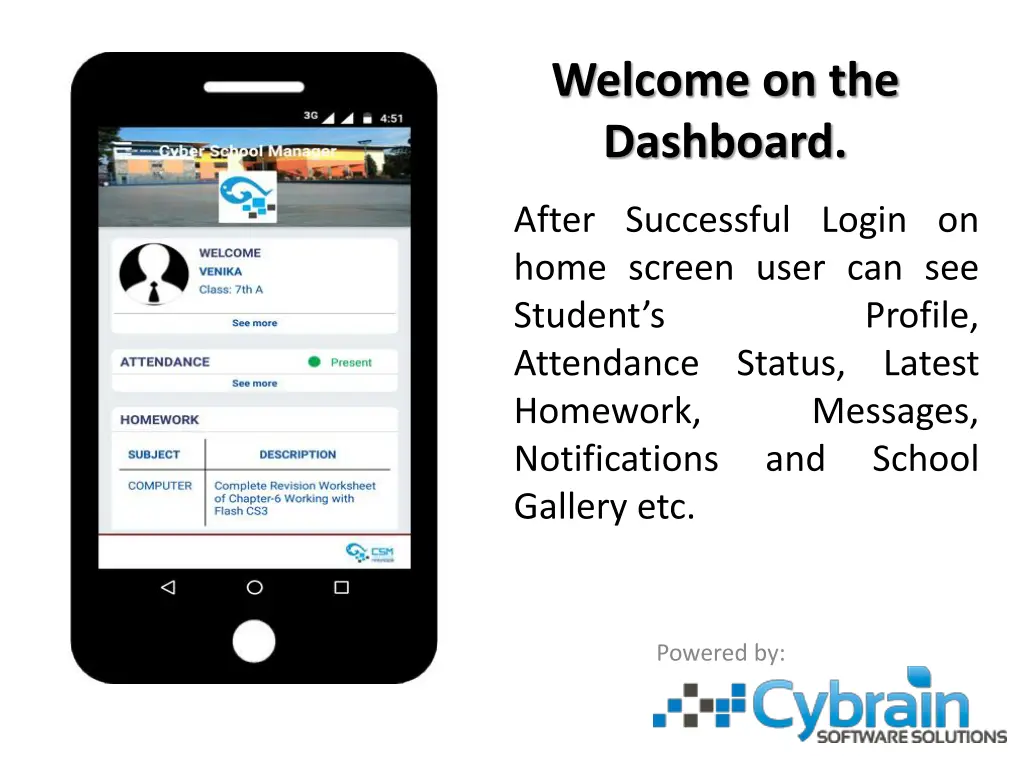 welcome on the dashboard