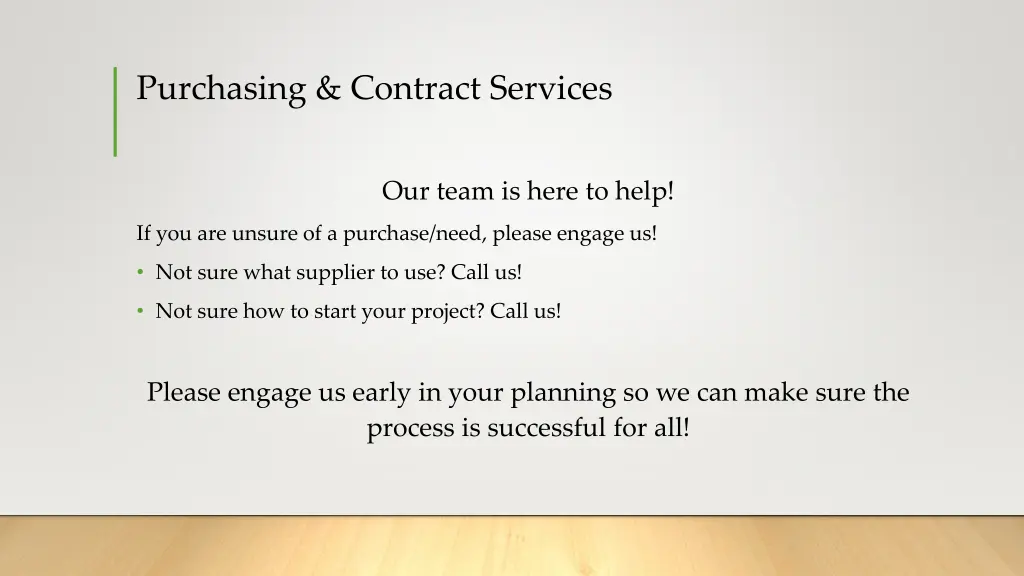 purchasing contract services