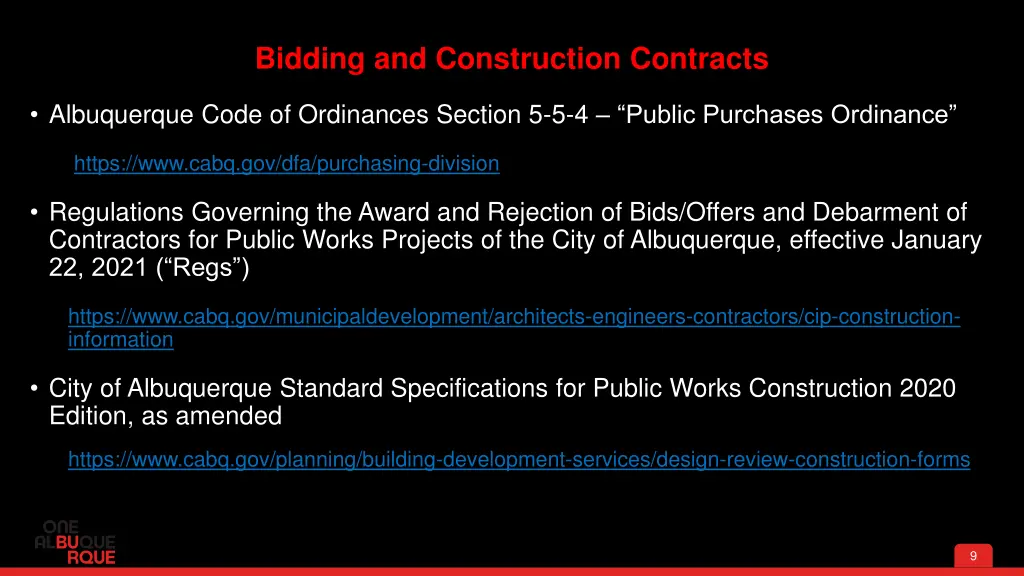 bidding and construction contracts