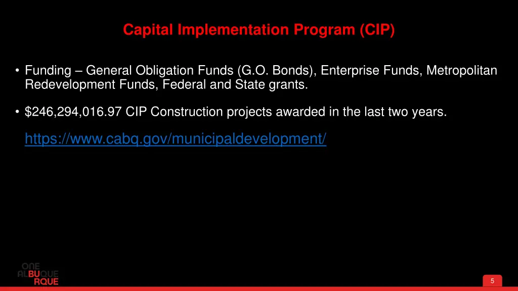 capital implementation program cip 1