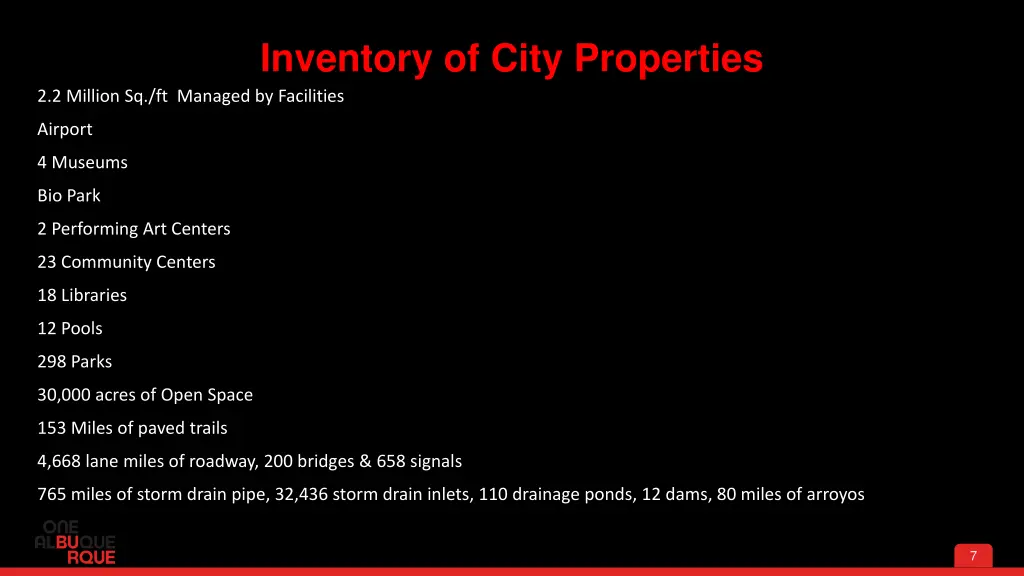 inventory of city properties 2 2 million